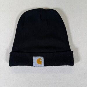 Carhartt Beanie Classic Black Acrylic Knit One Size Cold Work Gear Ski Street